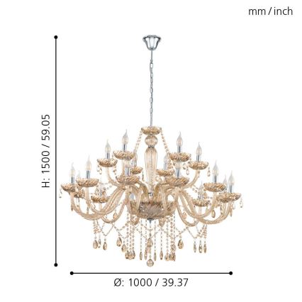 Eglo - Csillár 18xE14/40W/230V