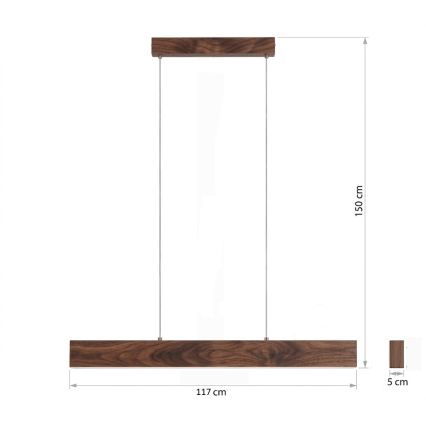 Eglo - LED dimmelhető, kábellel függeszthető csillár LED/21W/230V + LED/8,4W, diószínű