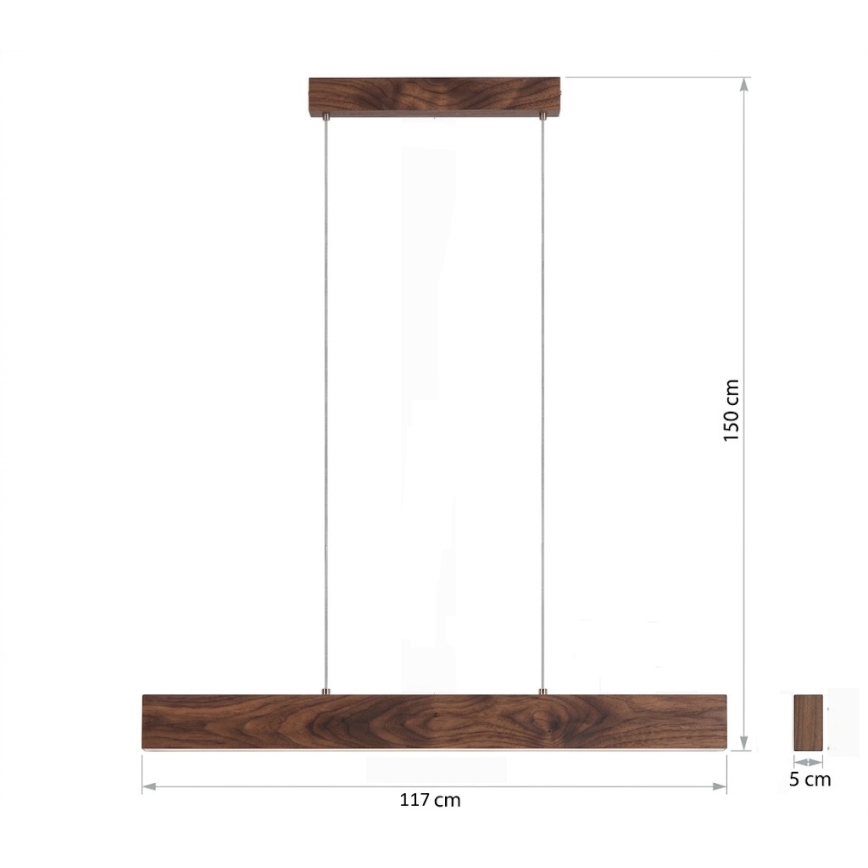 Eglo - LED dimmelhető, kábellel függeszthető csillár LED/21W/230V + LED/8,4W, diószínű
