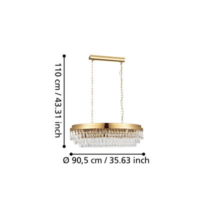 Eglo - Csillár láncon 10xE14/40W/230V arany