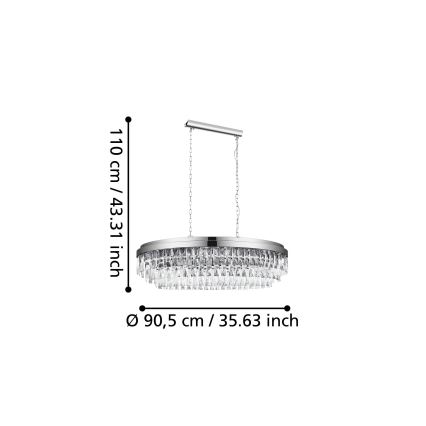 Eglo - Csillár láncon 10xE14/40W/230V fényezett króm