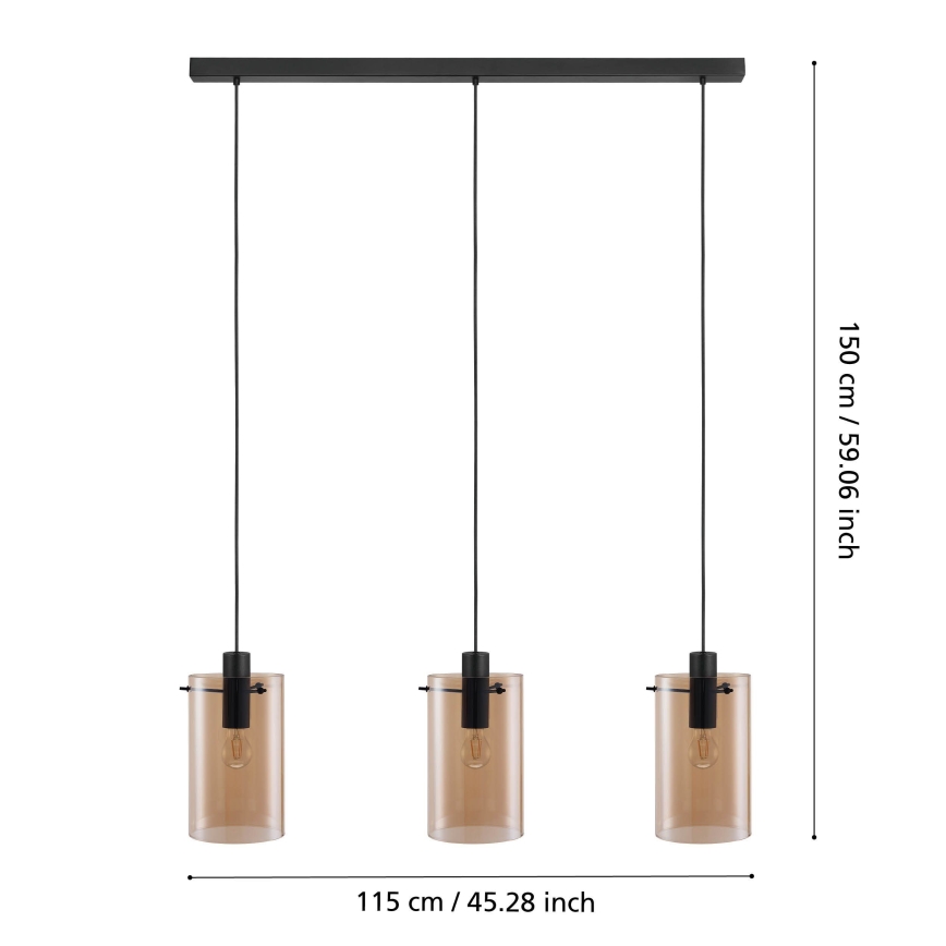 Eglo - Csillár zsinóron 3xE27/40W/230V