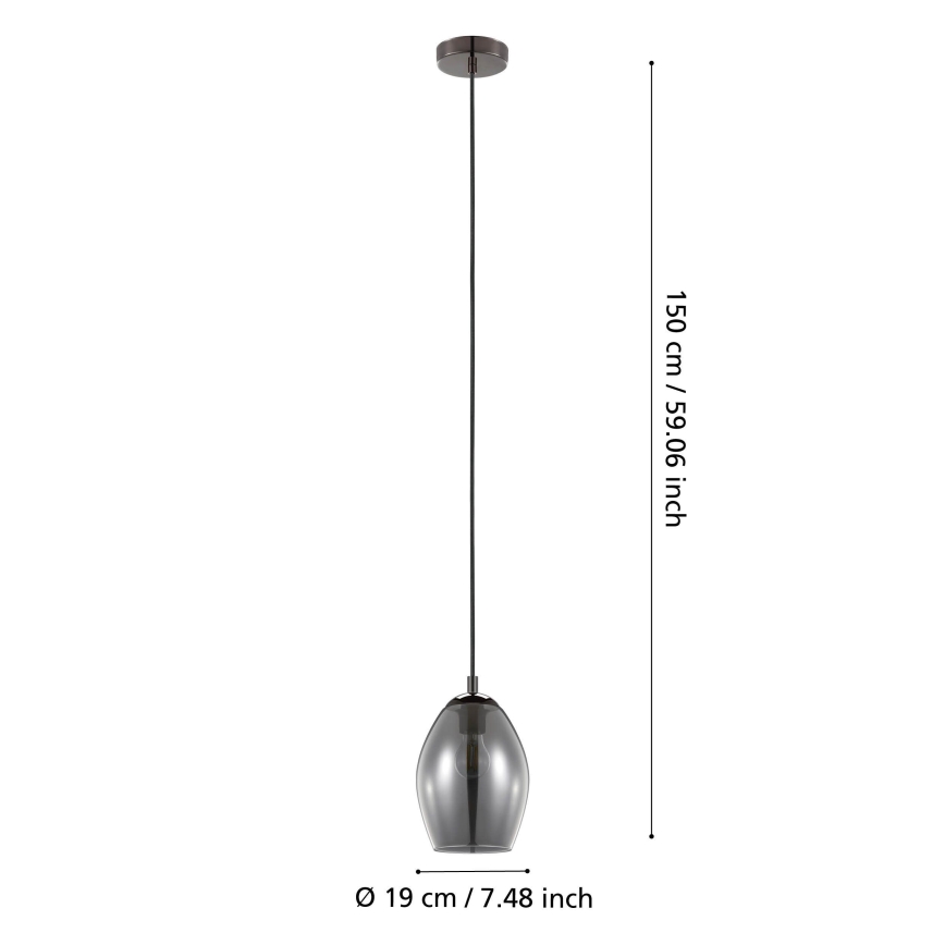 Eglo - Csillár zsinóron 1xE27/60W/230V füstös