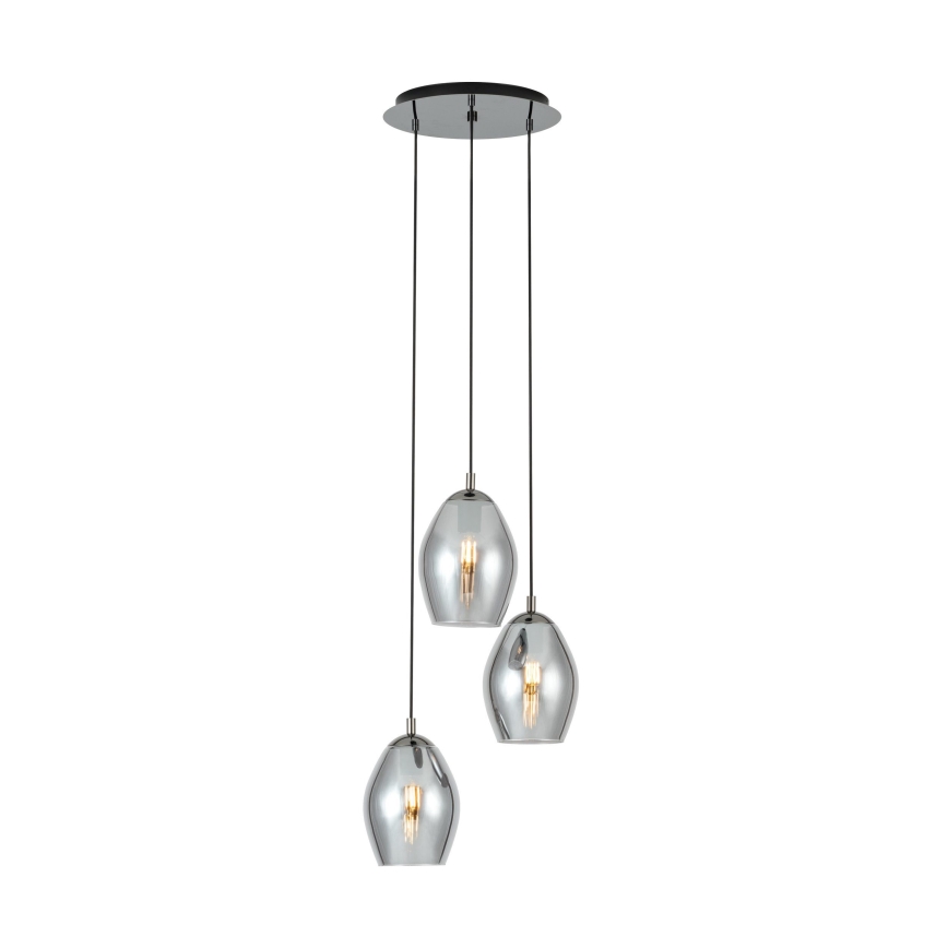 Eglo - Csillár zsinóron 3xE27/60W/230V füstös