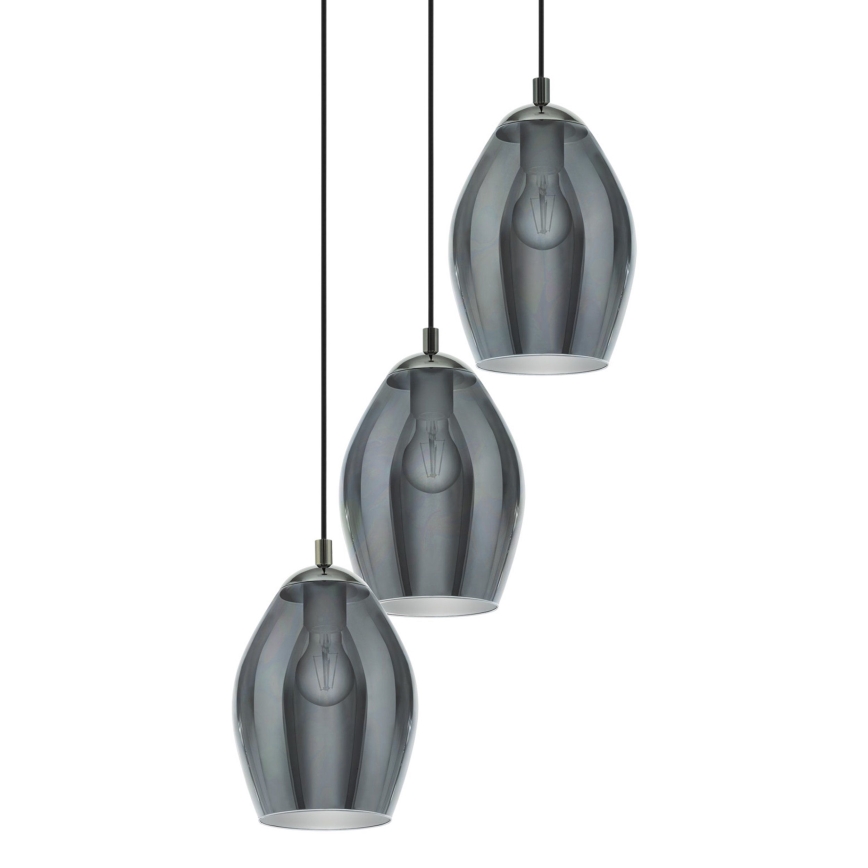 Eglo - Csillár zsinóron 3xE27/60W/230V füstös