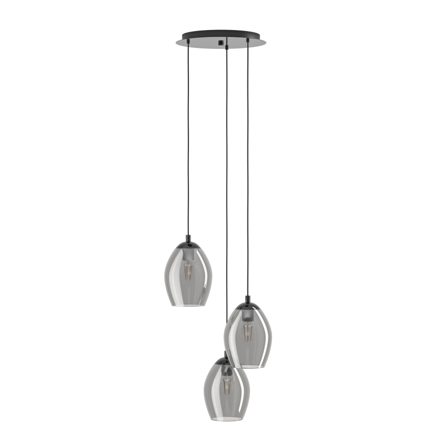 Eglo - Csillár zsinóron 3xE27/60W/230V füstös