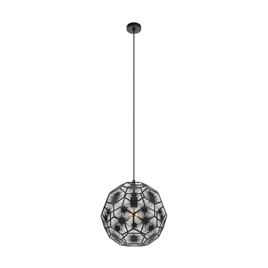 Eglo - Csillár zsinóron 1xE27/60W/230V átm. 41 cm fekete