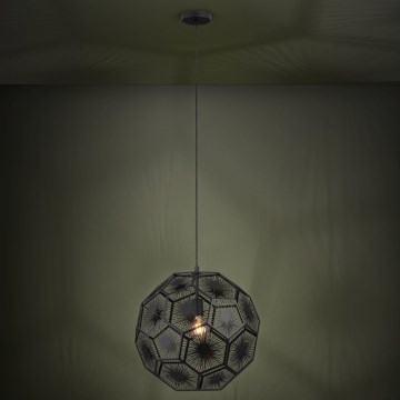 Eglo 39619 - Csillár zsinóron 1xE27/60W/230V átm. 50 cm fekete