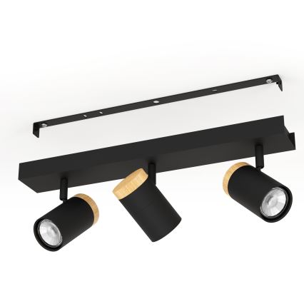 Eglo - LED Spotlámpa 3xGU10/4,5W/230V 3000K fekete/barna