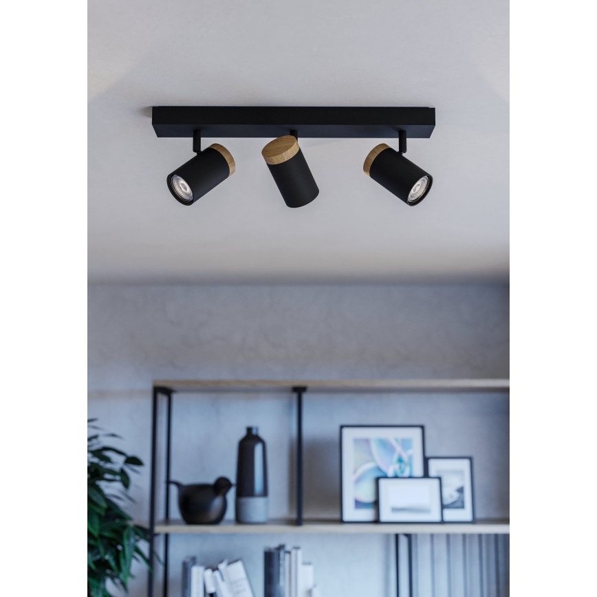 Eglo - LED Spotlámpa 3xGU10/4,5W/230V 3000K fekete/barna