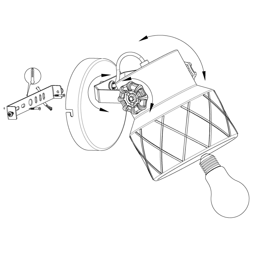 Eglo 39868 - HILCOTT fali lámpa 1xE27/40W/230V