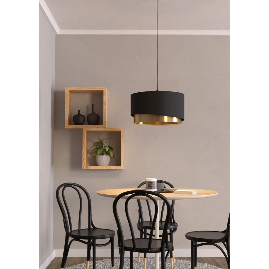 Eglo - Csillár zsinóron 1xE27/40W/230V fekete/arany