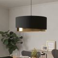 Eglo 39926 - Csillár zsinóron MANDERLINE 1xE27/40W/230V fekete/arany
