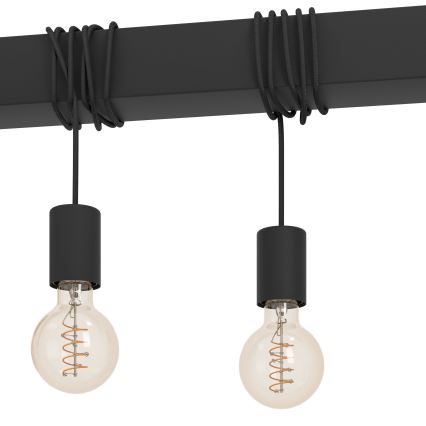 Eglo - Csillár zsinóron TOWNSHEND 5xE27/40W/230V fekete