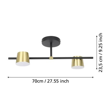 Eglo - LED Felületre szerelhető csillár 2xGU10/4,6W/230V 3000K arany