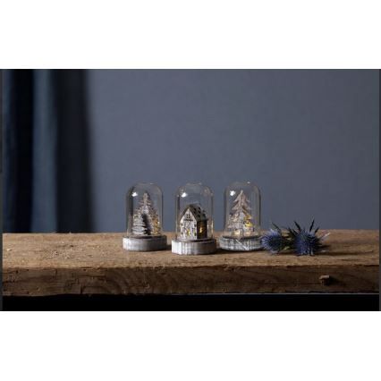 Eglo - 3 darabos LED karácsonyi dekoráció LED/0,06W/1xCR2032 barna