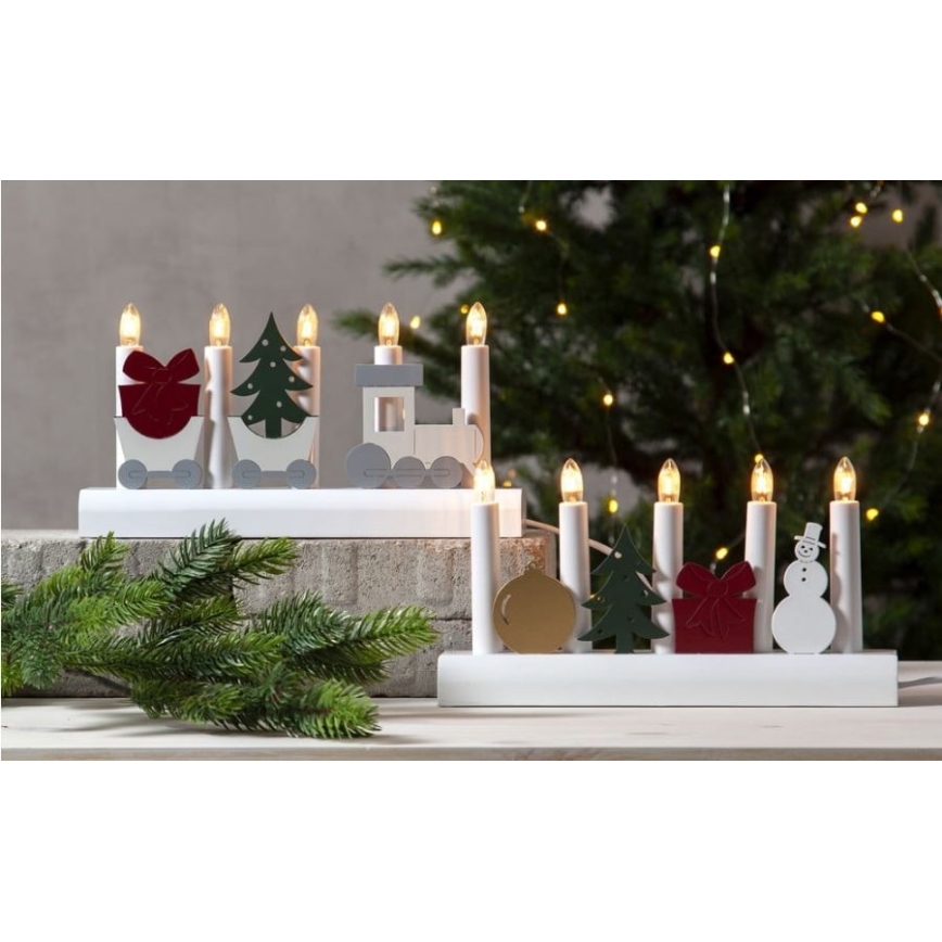 Eglo - Karácsonyi gyertyatartó 5xE10/3W/230V