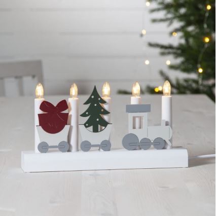Eglo - Karácsonyi gyertyatartó 5xE10/3W/230V