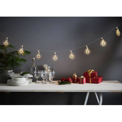 Eglo 411112 - LED fényfüzér ORNAMENT 10xLED/3xAA 2,4m meleg fehér