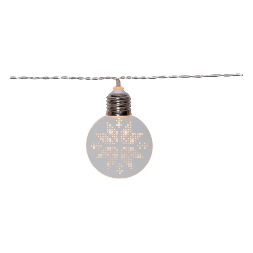 Eglo 411112 - LED karácsonyi fényfüzér ORNAMENT 10xLED/3xAA 2,4m meleg fehér