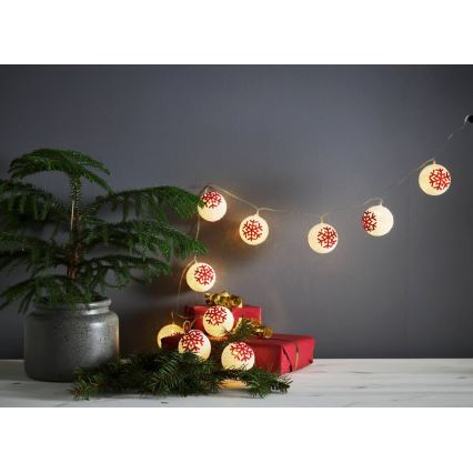 Eglo 411113 - LED füzér ORNAMENT 10xLED/3xAA 1,65m meleg fehér
