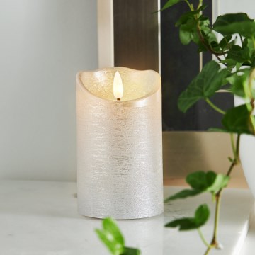 Eglo 411503 - LED gyertya FLAMME RUSTIC LED/2xAA ezüst