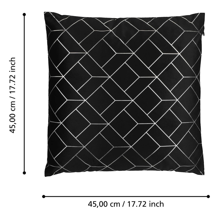 Eglo - Dekoratív párna 45x45 cm fekete/ezüst