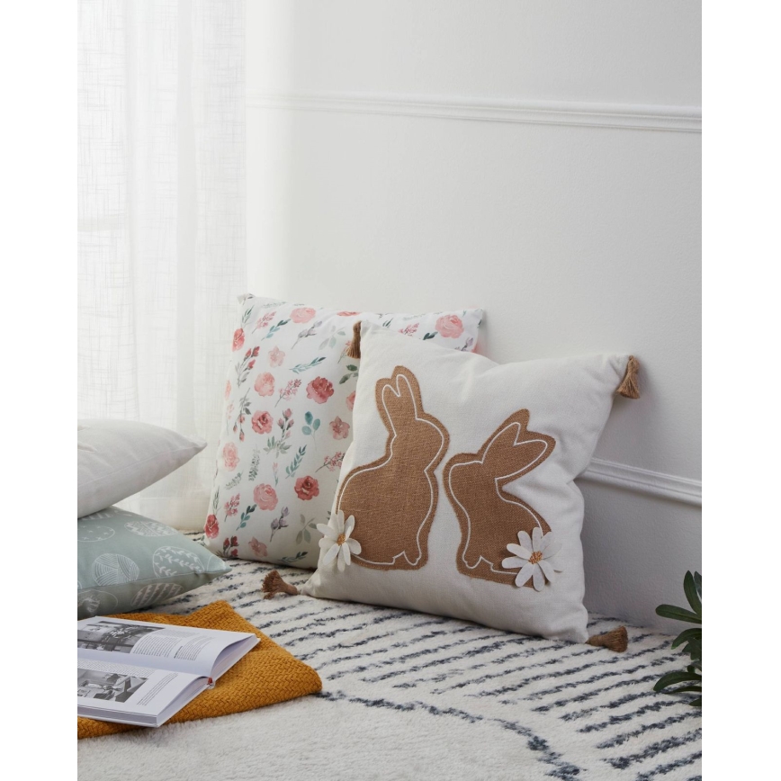 Eglo 420097 - CHEVERY díszpárna 45×45 cm bézs/barna