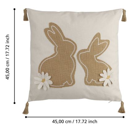 Eglo 420097 - CHEVERY díszpárna 45×45 cm bézs/barna