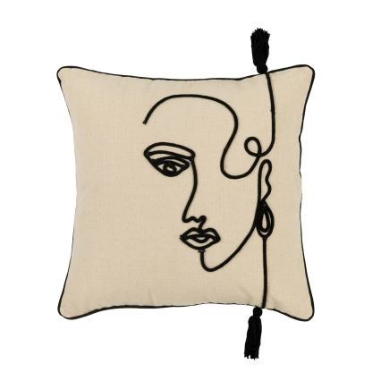 Eglo 420329 - Díszpárna CHEVERY 45x45 cm krémszínű/fekete