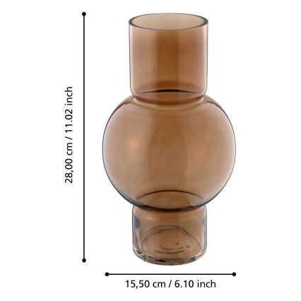 Eglo - Üvegváza 28x15,5 cm barna