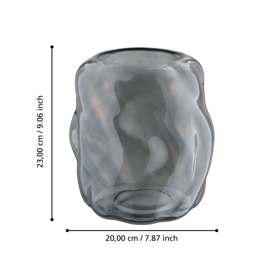 Eglo 421239 - Üvegváza MAROSAVA 23x20 cm fekete/füstszínű