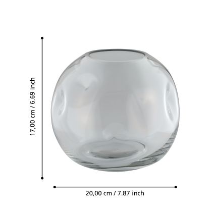 Eglo 421241 - Üvegváza MAROSAVA 17x20 cm szürke/füstszínű