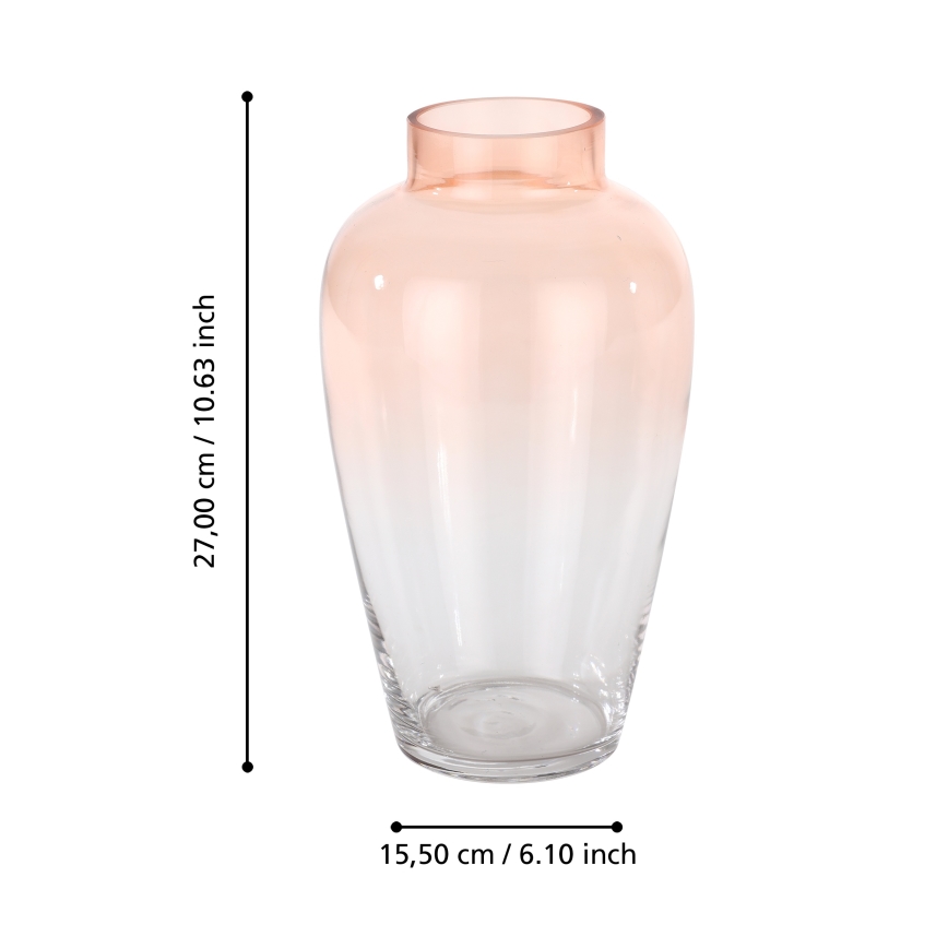 Eglo 421357 - KENYASI üvegváza 27x15,5 cm rózsaszín