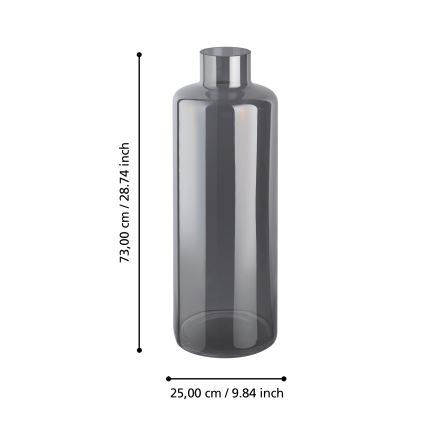 Eglo 421381 - NABAS üvegváza 73x25 cm fekete/füstszínű