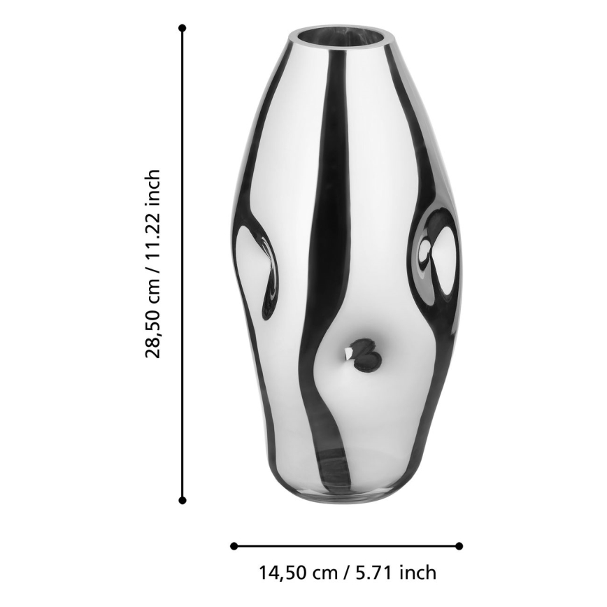 Eglo 421682 - XIPORAI üvegváza 28,5x14,5 cm fényes króm