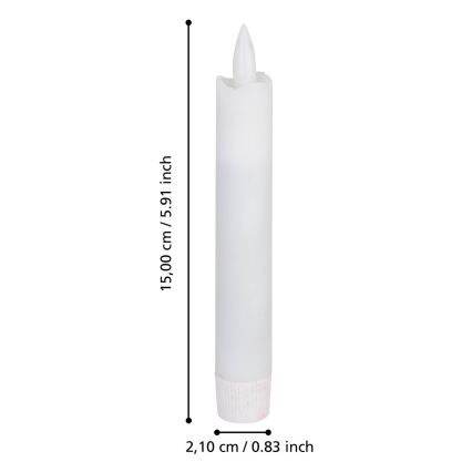 Eglo - KÉSZLET 2x LED Gyertya LED/1xAAA 15 cm fehér