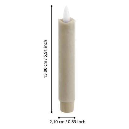 Eglo - KÉSZLET 2x LED Gyertya LED/1xAAA 15 cm bézs