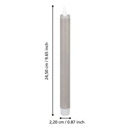 Eglo - KÉSZLET 2x LED Gyertya LED/1xAAA 24,5 cm szürke