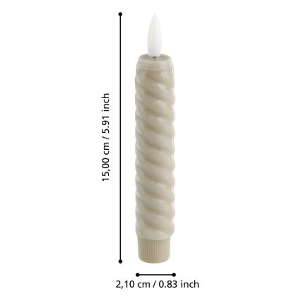 Eglo - KÉSZLET 2x LED Gyertya LED/1xAAA 15 cm bézs