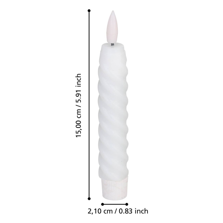Eglo - KÉSZLET 2x LED Gyertya LED/1xAAA 15 cm fehér