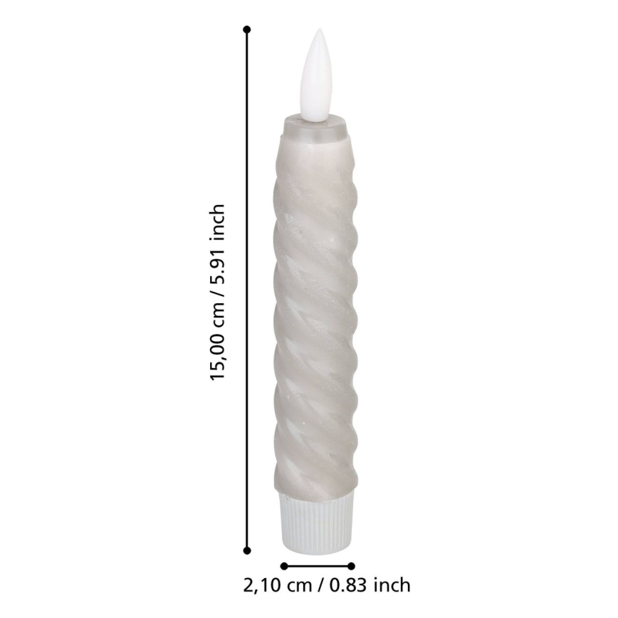 Eglo - KÉSZLET 2x LED Gyertya LED/1xAAA 15 cm szürke