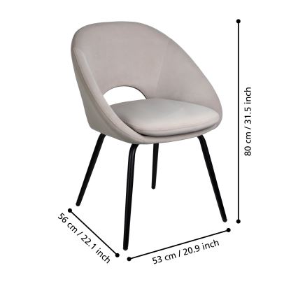 Eglo - Étkezőszék 80x56 cm szürke