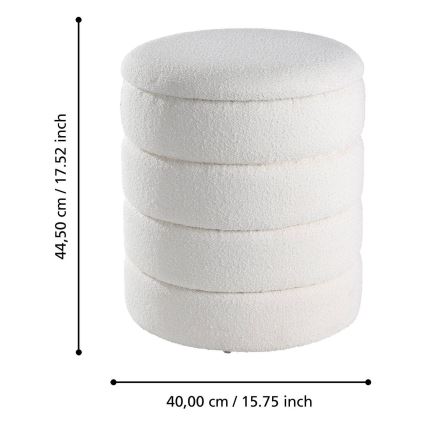 Eglo - KÉSZLET 2x Taburet átm. 33,5/40 cm fehér