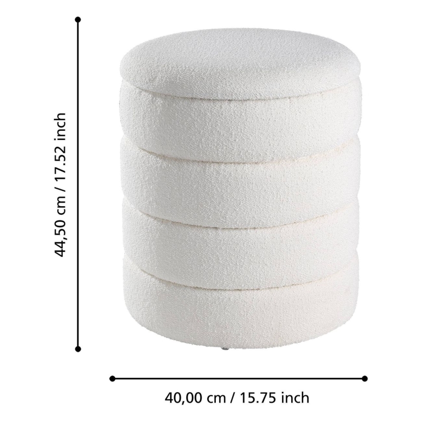 Eglo - KÉSZLET 2x Taburet átm. 33,5/40 cm fehér