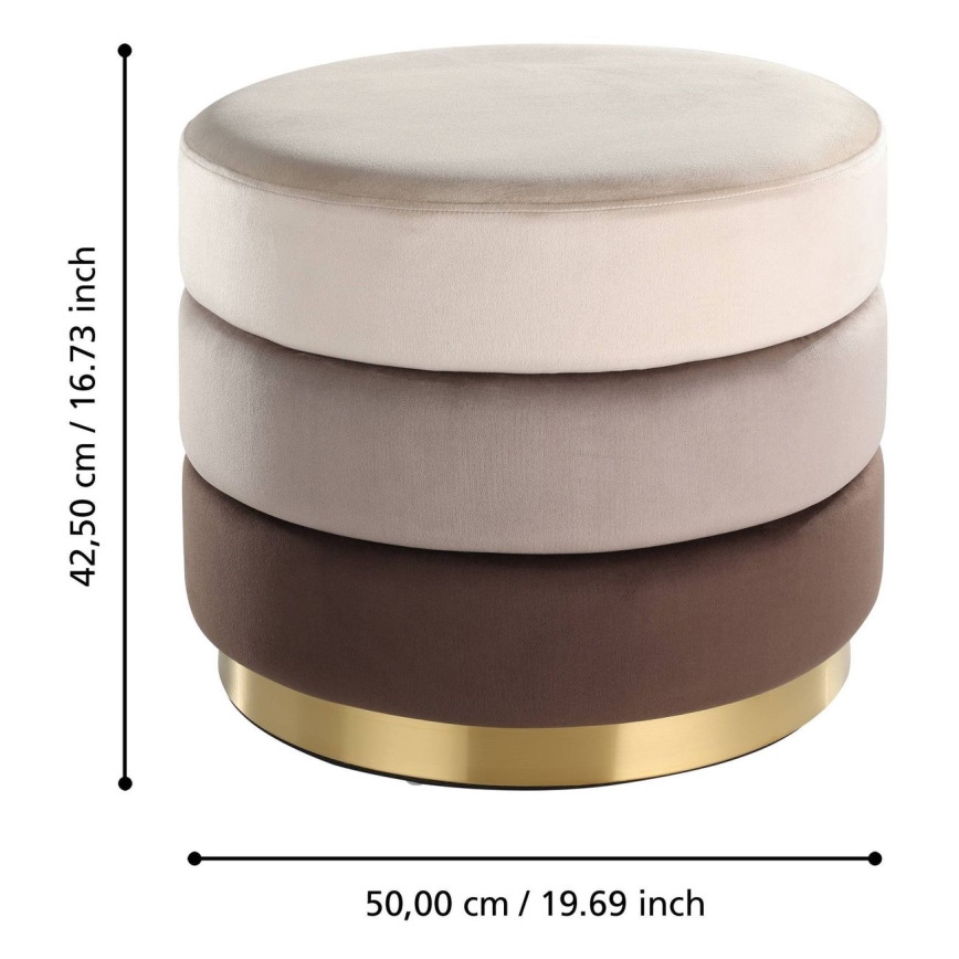 Eglo - Puff 42,5x50 cm barna/arany