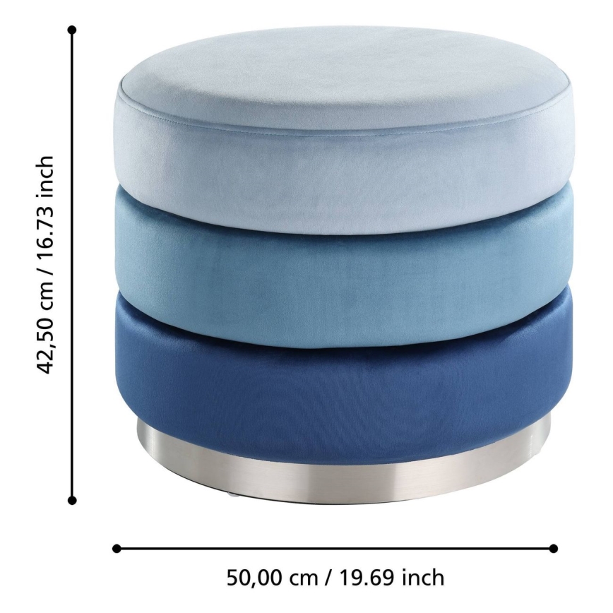 Eglo - Puff 42,5x50 cm kék/krom