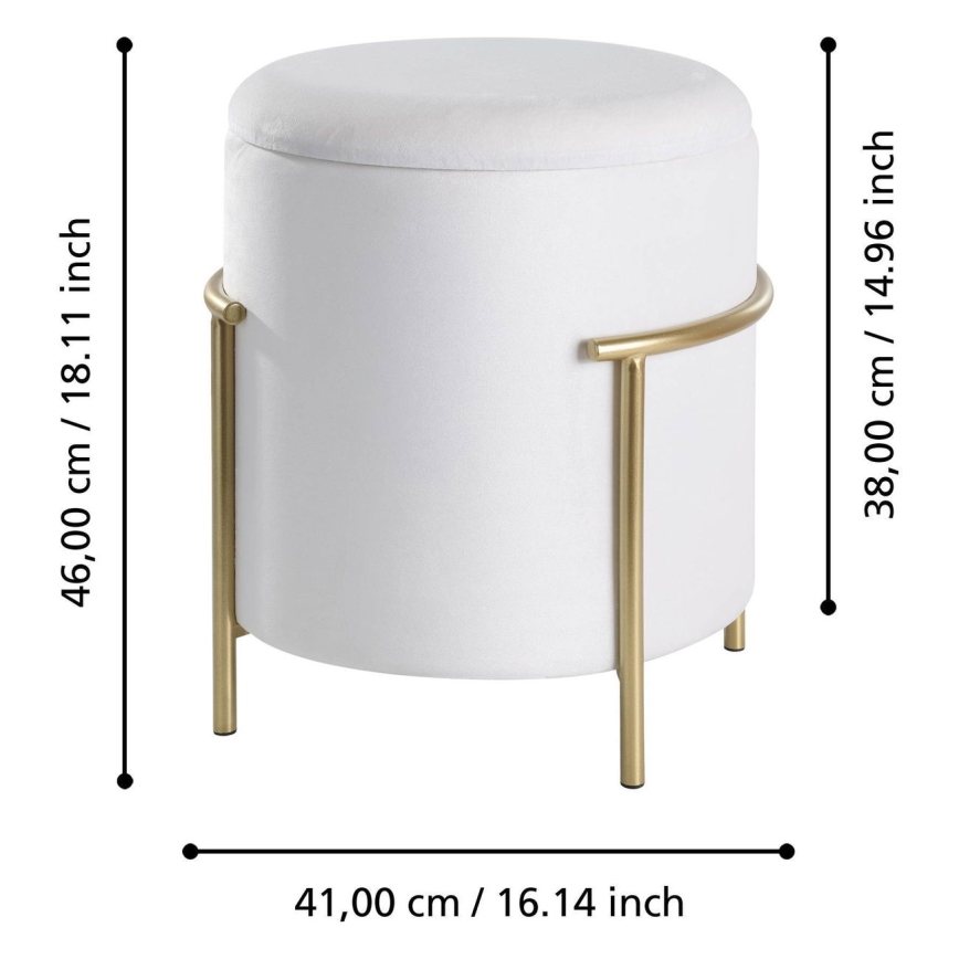 Eglo - Taburet 46x41 cm fehér/arany