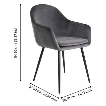 Eglo - Étkezőszék 87,5x58,5 cm szürke