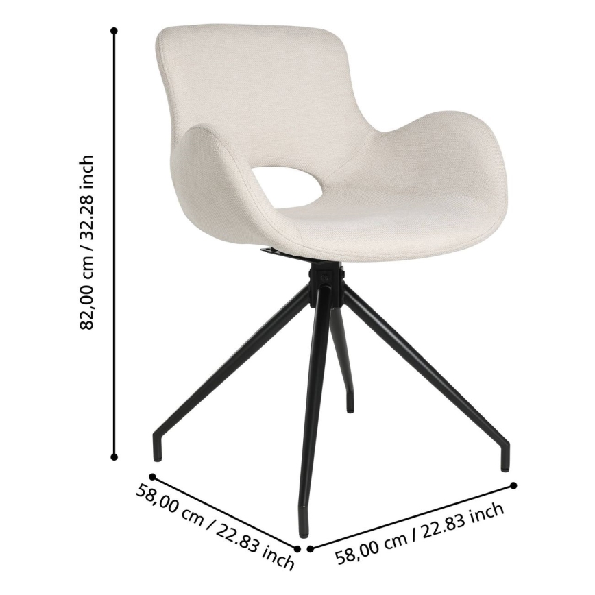 Eglo - Étkezőszék 82x58 cm krémes/fekete